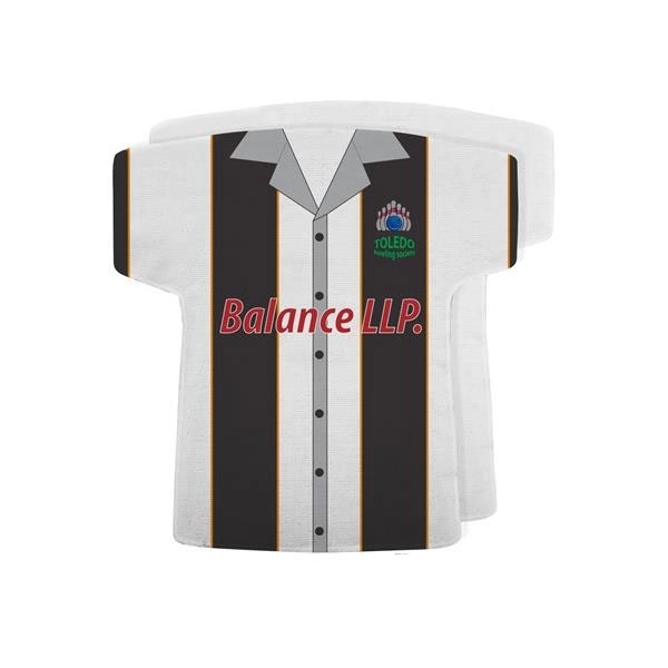 Bowling Shirt Shape Rally Towel, 17x18, Sublimated - Bowling Shirt Shape Rally Towel, 17x18, Sublimated - Image 0 of 2