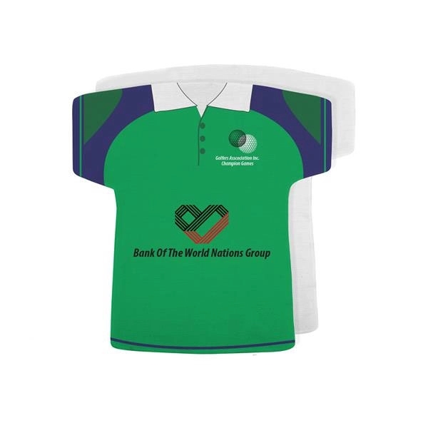 Golf Shirt Shape Rally Towel, 17x18, Sublimated - Golf Shirt Shape Rally Towel, 17x18, Sublimated - Image 0 of 2