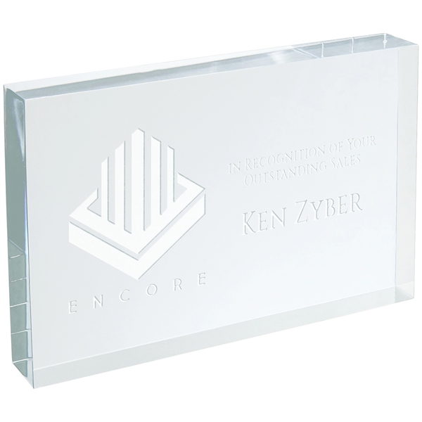 Clear Rectangle No Bevel Acrylic Award - Clear Rectangle No Bevel Acrylic Award - Image 0 of 3