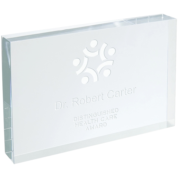 Clear Rectangle No Bevel Acrylic Award - Clear Rectangle No Bevel Acrylic Award - Image 2 of 3