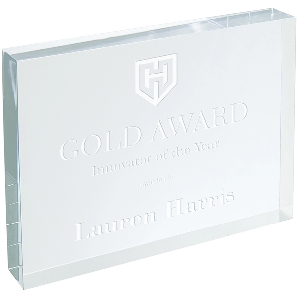 Clear Rectangle No Bevel Acrylic Award - Clear Rectangle No Bevel Acrylic Award - Image 3 of 3