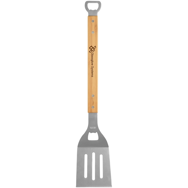19 1/4" Bamboo Barbeque Spatula with Bottle Opener - 19 1/4" Bamboo Barbeque Spatula with Bottle Opener - Image 0 of 1