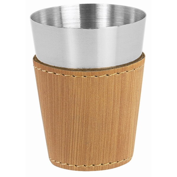 2 oz. Leatherette & Stainless Steel Shot Glass - 2 oz. Leatherette & Stainless Steel Shot Glass - Image 1 of 3