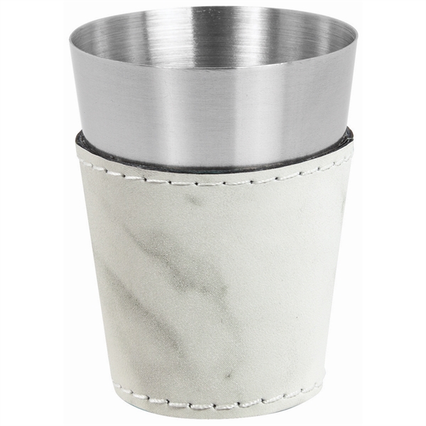 2 oz. Leatherette & Stainless Steel Shot Glass - 2 oz. Leatherette & Stainless Steel Shot Glass - Image 2 of 3