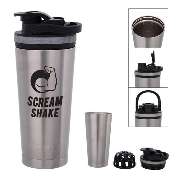  D.Y.A 12 Ounce Round Polypropylene Stainless Steel Protein  Shaker Bottle : Home & Kitchen