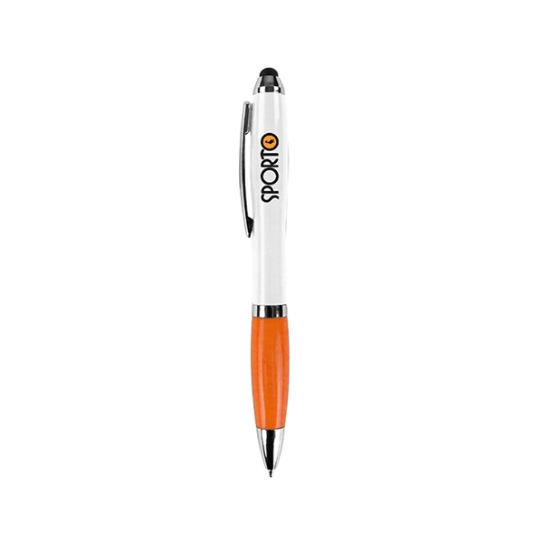 Antibacterial Curvaceous Two Tone Stylus Ballpoint Pen - Antibacterial Curvaceous Two Tone Stylus Ballpoint Pen - Image 1 of 7