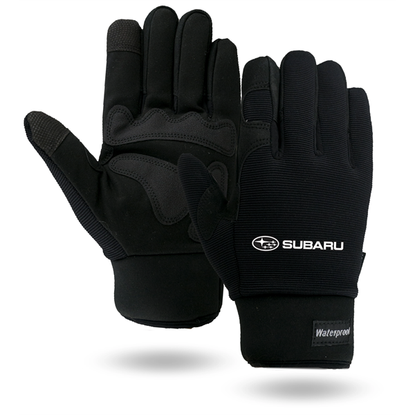 Touchscreen Waterproof Winter Lined Black Mechanics Gloves - Touchscreen Waterproof Winter Lined Black Mechanics Gloves - Image 0 of 6
