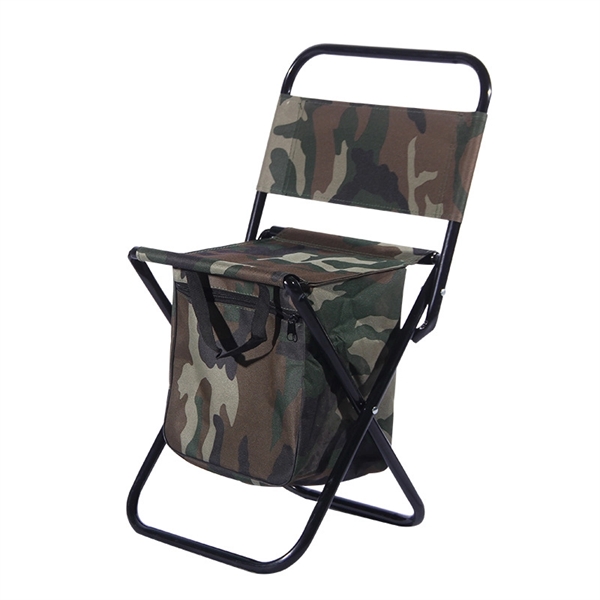 Camouflage Folding Chair with Cooler - Camouflage Folding Chair with Cooler - Image 0 of 1