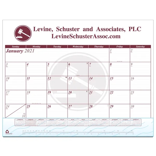 22" x 17" 1 or 2 Color 13-Month Desk Pad Calendar - 22" x 17" 1 or 2 Color 13-Month Desk Pad Calendar - Image 2 of 2