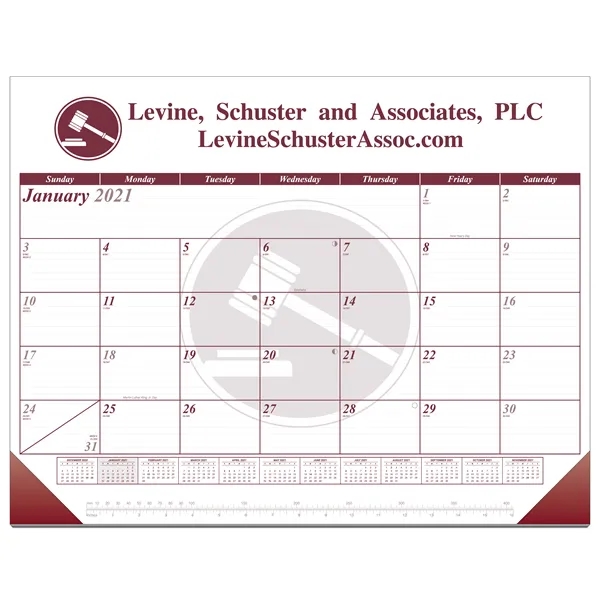 22" x 17" 1 or 2 Color 13-Month Desk Pad Calendar - 22" x 17" 1 or 2 Color 13-Month Desk Pad Calendar - Image 1 of 2