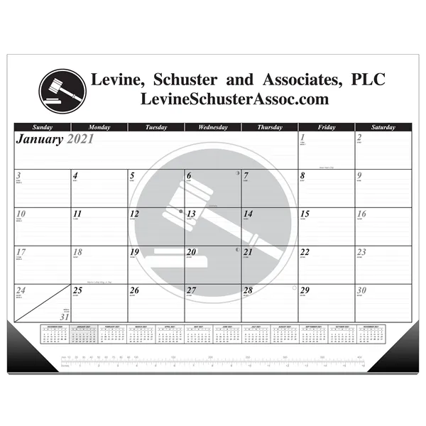 22" x 17" 1 or 2 Color 13-Month Desk Pad Calendar - 22" x 17" 1 or 2 Color 13-Month Desk Pad Calendar - Image 0 of 2