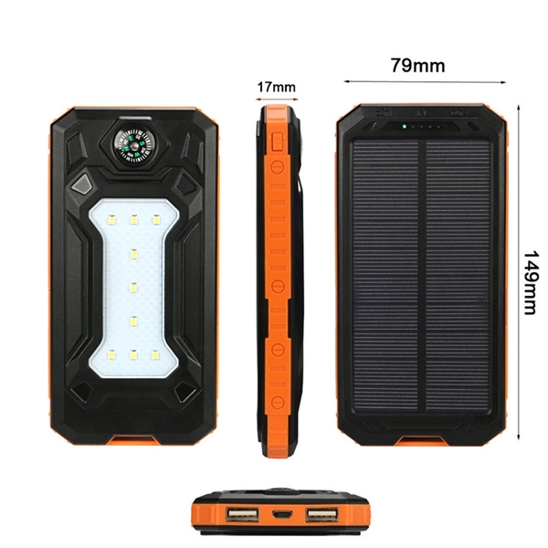 20000mAh Compass LED Solar Power Bank - 20000mAh Compass LED Solar Power Bank - Image 0 of 4