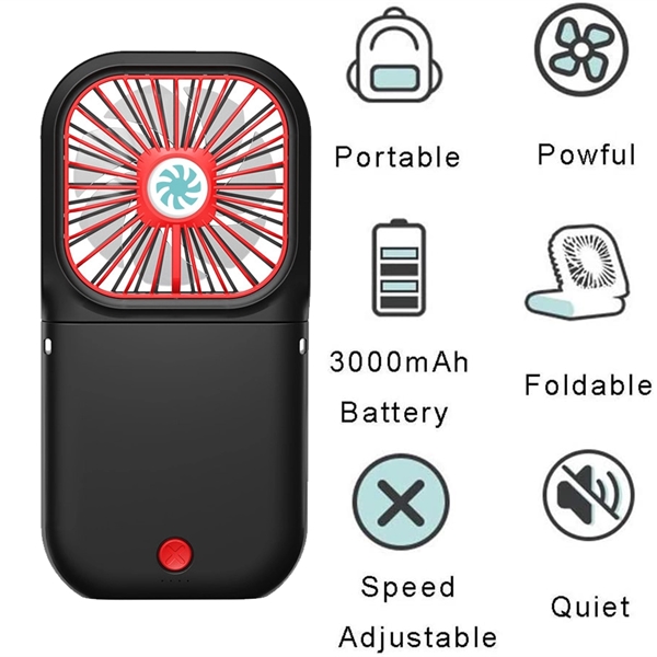 Folding Fan with Power Bank - Folding Fan with Power Bank - Image 0 of 4