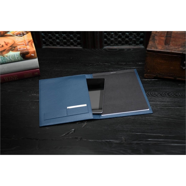 Large Pebble Calf Leather Executive Padfolio - Ocean Blue - Large Pebble Calf Leather Executive Padfolio - Ocean Blue - Image 1 of 5