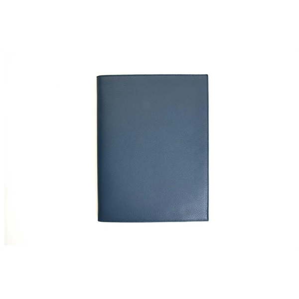 Large Pebble Calf Leather Executive Padfolio - Ocean Blue - Large Pebble Calf Leather Executive Padfolio - Ocean Blue - Image 2 of 5