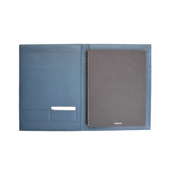 Large Pebble Calf Leather Executive Padfolio - Ocean Blue - Large Pebble Calf Leather Executive Padfolio - Ocean Blue - Image 4 of 5