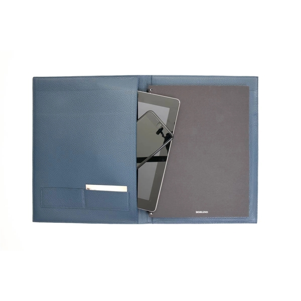 Large Pebble Calf Leather Executive Padfolio - Ocean Blue - Large Pebble Calf Leather Executive Padfolio - Ocean Blue - Image 5 of 5