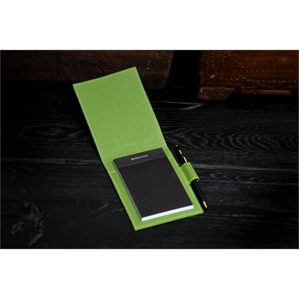 Pebble Calf Leather Pocket-Size Jotter Tablet - Lime - Pebble Calf Leather Pocket-Size Jotter Tablet - Lime - Image 2 of 2