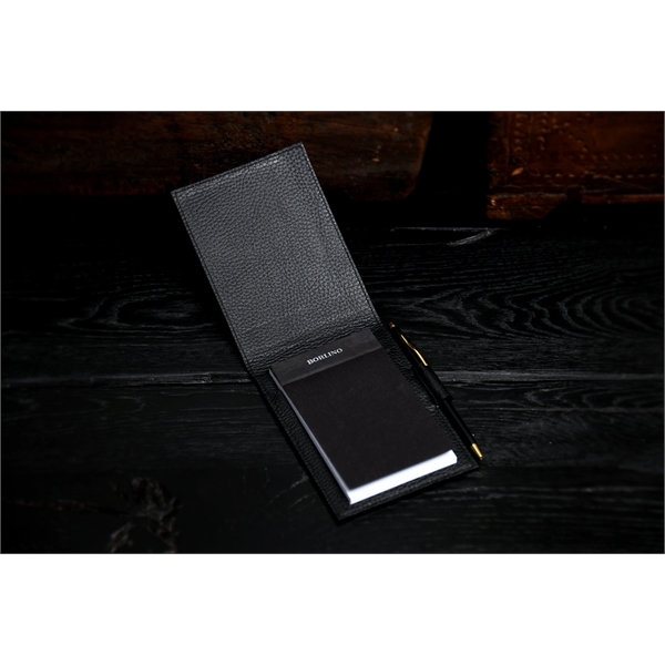 Pebble Calf Leather Pocket-Size Jotter Tablet - Onyx Black - Pebble Calf Leather Pocket-Size Jotter Tablet - Onyx Black - Image 2 of 2
