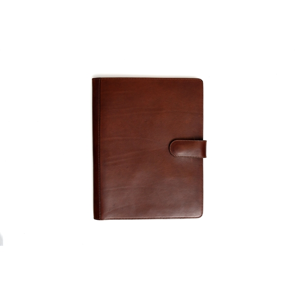 Magnetic Closure Italian Leather Large Padfolio - Walnut - Magnetic Closure Italian Leather Large Padfolio - Walnut - Image 1 of 5