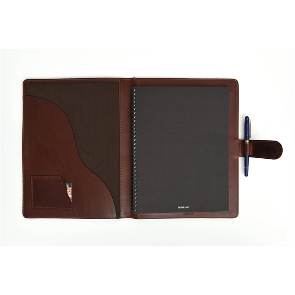 Magnetic Closure Italian Leather Large Padfolio - Walnut - Magnetic Closure Italian Leather Large Padfolio - Walnut - Image 2 of 5