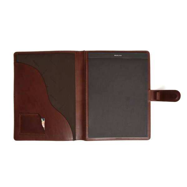 Magnetic Closure Italian Leather Large Padfolio - Walnut - Magnetic Closure Italian Leather Large Padfolio - Walnut - Image 4 of 5