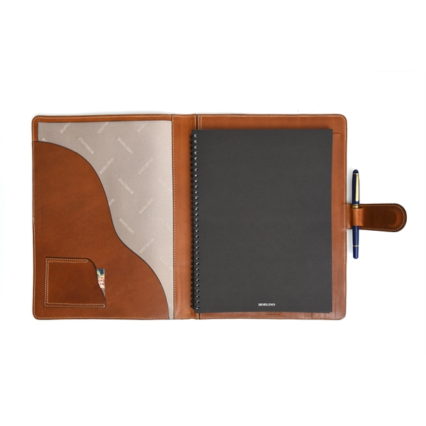 Magnetic Closure Italian Leather Large Padfolio - Terra - Magnetic Closure Italian Leather Large Padfolio - Terra - Image 3 of 4
