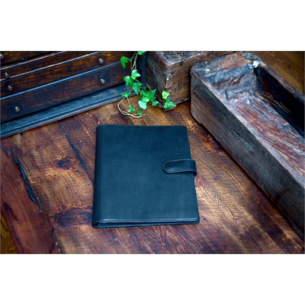 Magnetic Closure Italian Leather Large Padfolio - Onyx Black - Magnetic Closure Italian Leather Large Padfolio - Onyx Black - Image 0 of 3