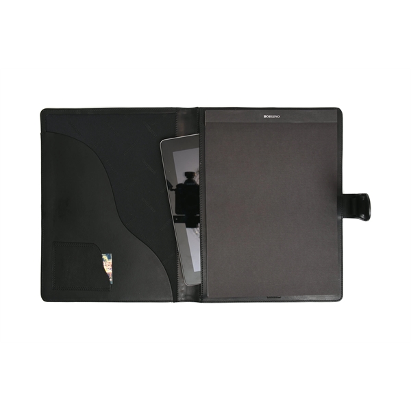 Magnetic Closure Italian Leather Large Padfolio - Onyx Black - Magnetic Closure Italian Leather Large Padfolio - Onyx Black - Image 2 of 3