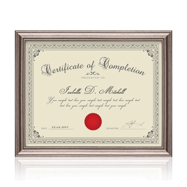 Custom Ellison Certificate Frame - Gun Metal