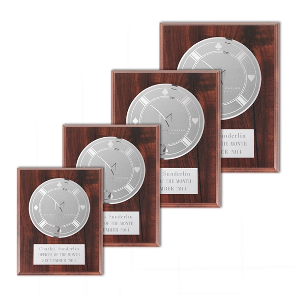 Etch/Frosted Plaq - Walnut Finish/Silver - Etch/Frosted Plaq - Walnut Finish/Silver - Image 0 of 4