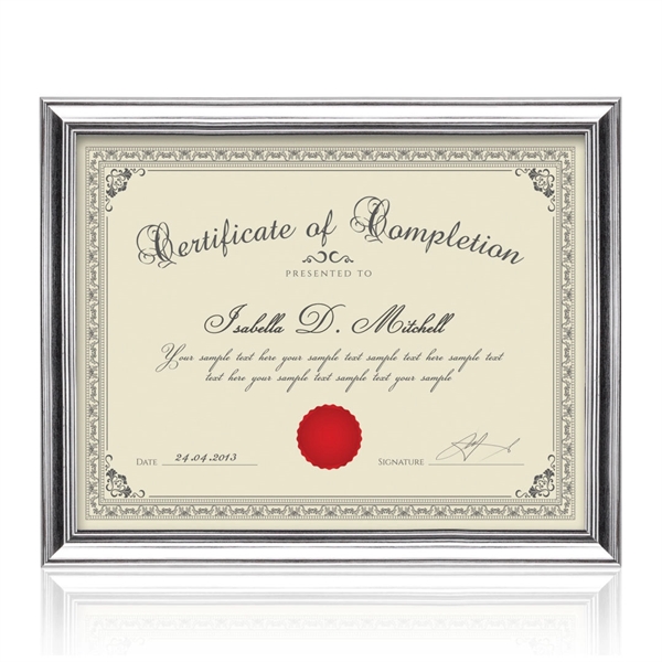 Custom Ellison Certificate Frame - Silver