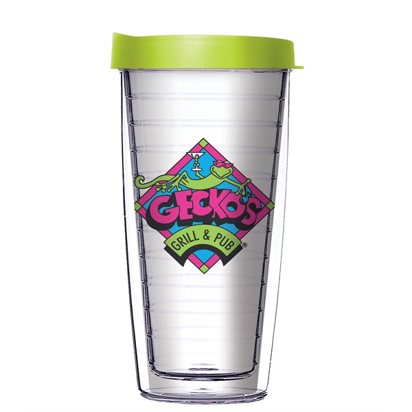 16 oz Travel Tumbler w/ Full color Wrap Imprint Double Wall Plum Grove