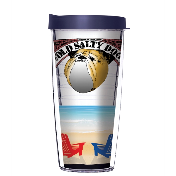16 oz Travel Tumbler w/ Full color Wrap Imprint Double Wall Plum Grove