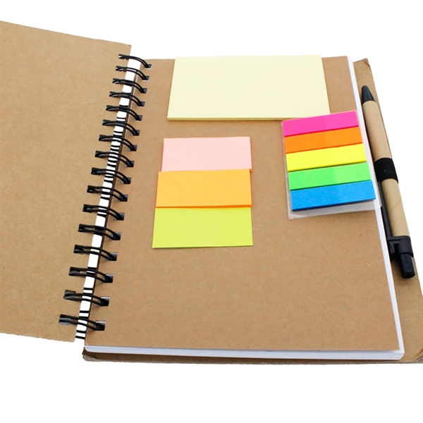 Recycled Note Book with Sticky Flags & Pen - Recycled Note Book with Sticky Flags & Pen - Image 0 of 3