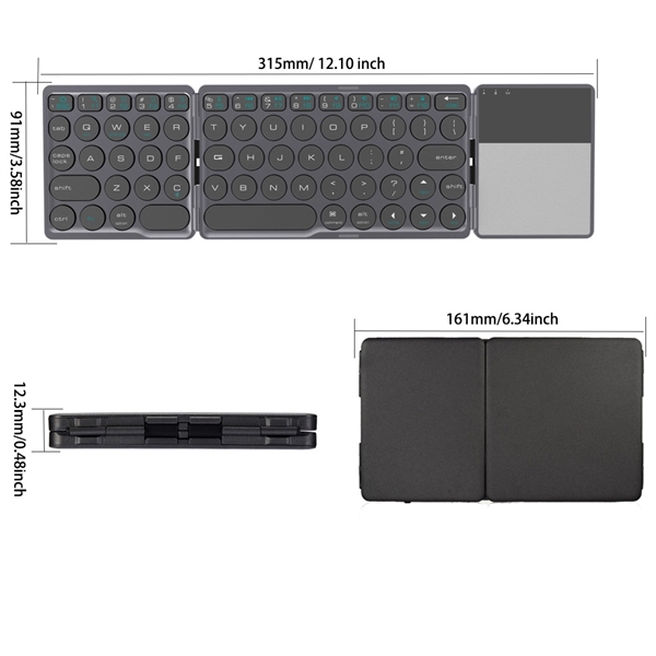 Foldable Wireless Keyboard with Touchpad - Foldable Wireless Keyboard with Touchpad - Image 0 of 1