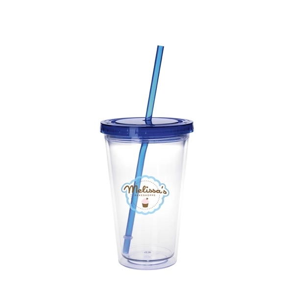 Clear Tumbler with Colored Lid - 18 oz. - Clear Tumbler with Colored Lid - 18 oz. - Image 1 of 36