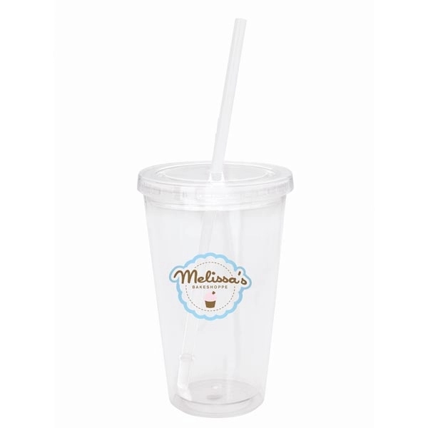 Clear Tumbler with Colored Lid - 18 oz. - Clear Tumbler with Colored Lid - 18 oz. - Image 5 of 36