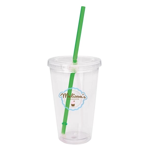 Clear Tumbler with Colored Lid - 18 oz. - Clear Tumbler with Colored Lid - 18 oz. - Image 7 of 36