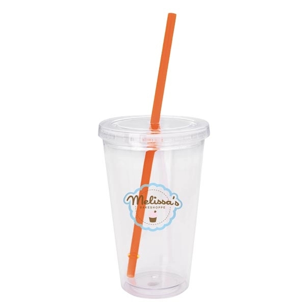 Clear Tumbler with Colored Lid - 18 oz. - Clear Tumbler with Colored Lid - 18 oz. - Image 9 of 36