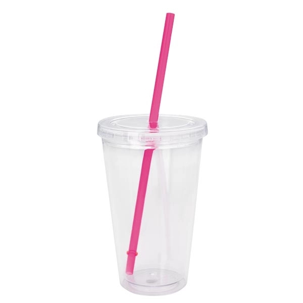 Clear Tumbler with Colored Lid - 18 oz. - Clear Tumbler with Colored Lid - 18 oz. - Image 12 of 36