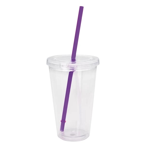 Clear Tumbler with Colored Lid - 18 oz. - Clear Tumbler with Colored Lid - 18 oz. - Image 14 of 36