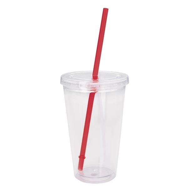 Clear Tumbler with Colored Lid - 18 oz. - Clear Tumbler with Colored Lid - 18 oz. - Image 16 of 36