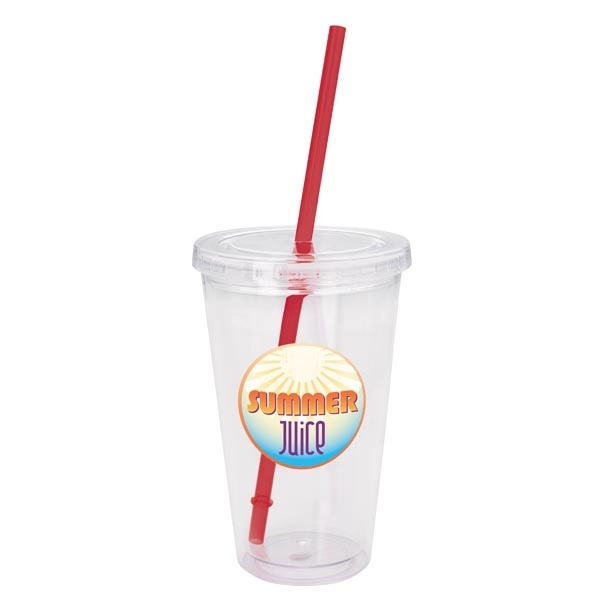 Clear Tumbler with Colored Lid - 18 oz. - Clear Tumbler with Colored Lid - 18 oz. - Image 17 of 36