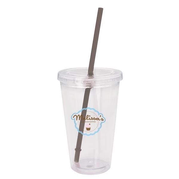 Clear Tumbler with Colored Lid - 18 oz. - Clear Tumbler with Colored Lid - 18 oz. - Image 18 of 36