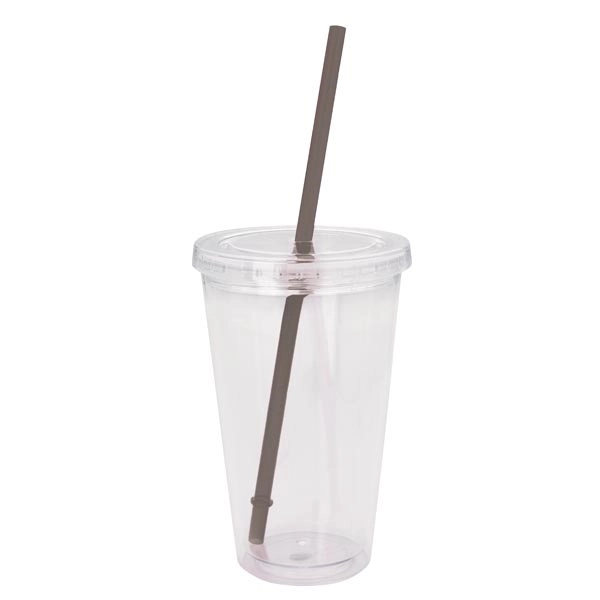 Clear Tumbler with Colored Lid - 18 oz. - Clear Tumbler with Colored Lid - 18 oz. - Image 19 of 36