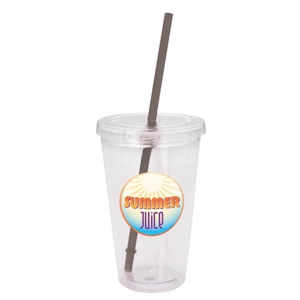 Clear Tumbler with Colored Lid - 18 oz. - Clear Tumbler with Colored Lid - 18 oz. - Image 20 of 36