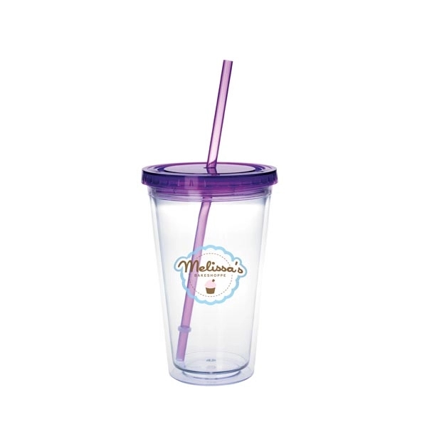 Clear Tumbler with Colored Lid - 18 oz. - Clear Tumbler with Colored Lid - 18 oz. - Image 26 of 36