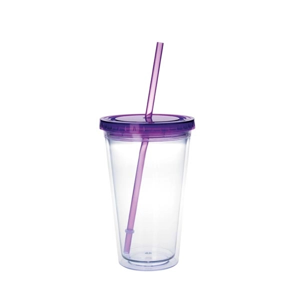 Clear Tumbler with Colored Lid - 18 oz. - Clear Tumbler with Colored Lid - 18 oz. - Image 27 of 36