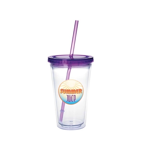 Clear Tumbler with Colored Lid - 18 oz. - Clear Tumbler with Colored Lid - 18 oz. - Image 28 of 36